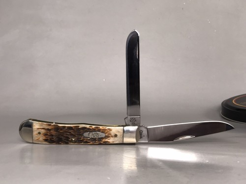 Rare CASE XX USA Trapper Knife 6254 SS with Sheah and Original Metal Box - Picture 6 of 15