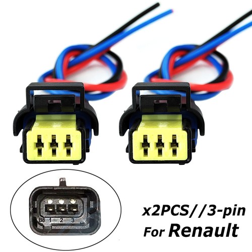 2 For Renault Megane Scénic Thalia Fuel Rail Pressure Sensor Connector 3pin Plug - Picture 2 of 7