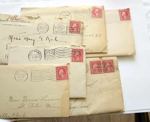 Six Antique letters 1902 - 1927 with George Washington stamps! - Picture 2 of 6