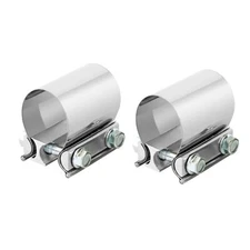 2.0 Inch 2" Butt Joint Exhaust Band Clamp Sleeve Stainless Steel 2pcs