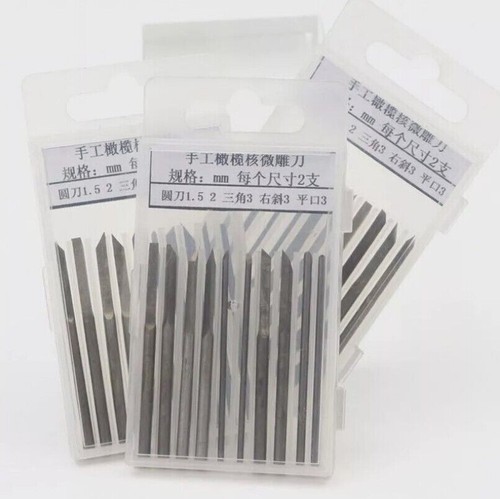 10PCS Wood Carving Chisel Tools Blade Micro Head Handmade Olive DIY Hand Set - Picture 2 of 10