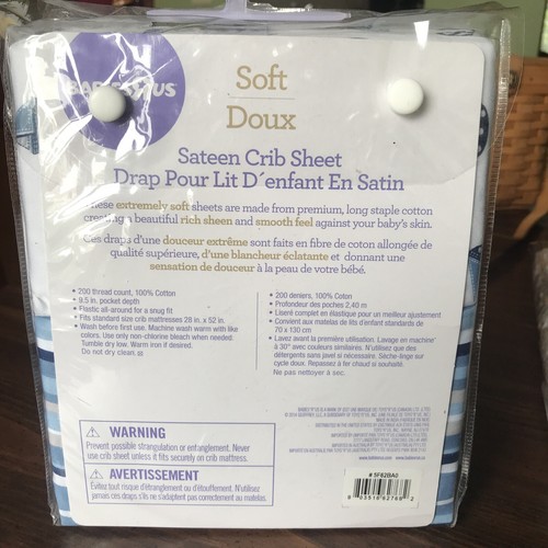 NEW Babies R Us Soft 2 Pack Sateen Satin Crib Sheets Sailboat Anchors Nautical - Picture 2 of 3