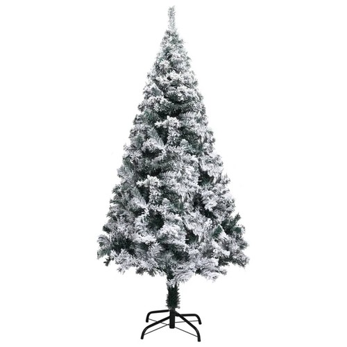 Artificial Christmas Tree with Flocked Snow Green 120 PVC K0G8 - Picture 2 of 6