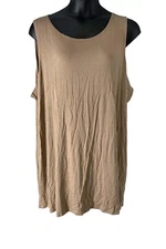 LOGO Layers by Lori Goldstein Rayon Span Crewneck Tank Top Cocoa