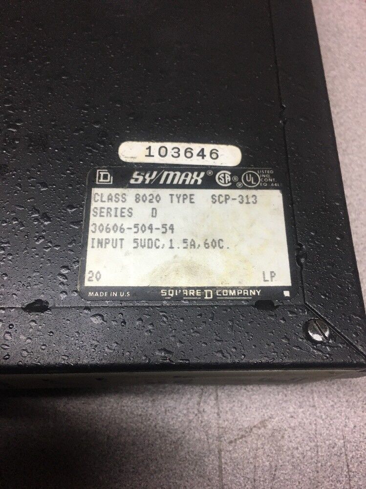 8020-SCP-313 In Stock! Square D Symax Class 8020