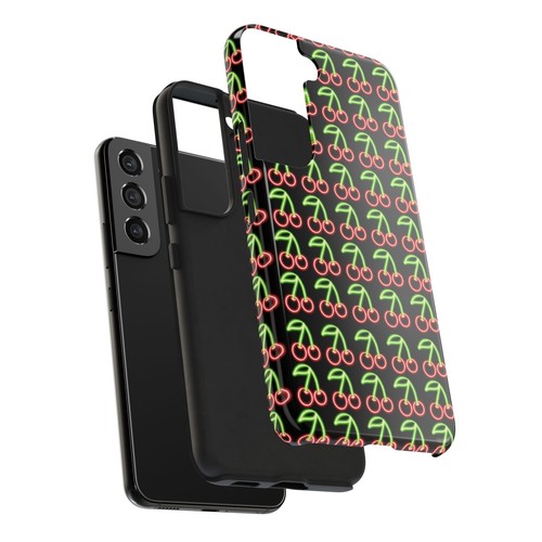 Funda de teléfono de protección resistente elegante con cerezas brillantes de neón para iPhones y Samsung - Imagen 104 de 108