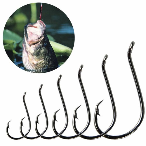 160pcs/Box Fish Offset Sport Circle Fishing Hook High-carbon Steel Bass Fishhook - Picture 3 of 6