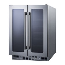 Summit ALFD24WBVCSS 23" Glass Door Wine Refrigerator, Dual Temperature, 21 Bo...