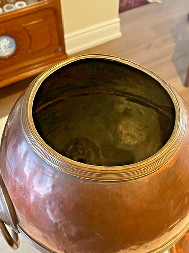 Antique Copper / Brass Tea Urn Lidded Footed Samovar - Picture 7 of 10