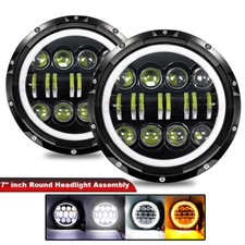 Pair For 1967-1972 Chevy C10 7 inch LED Headlights Round DOT Approved Hi-Lo Lamp