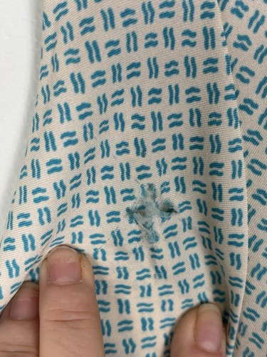 Vintage Women’s Retro Secretary Pussy Bow Blouse Ivory Blue Size 12 - Picture 5 of 5
