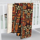 African Inspired Pattern, Cozy Sherpa Fleece Blanket, Ethnic Tribal Couch Throw