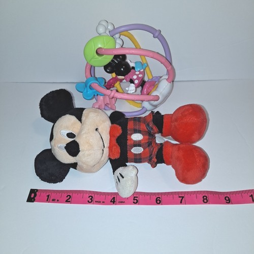 Disney Baby Mickey Mouse 8" Rattle 2020 & Mattel Minnie Mouse Baby Toy 2013 - Picture 2 of 10