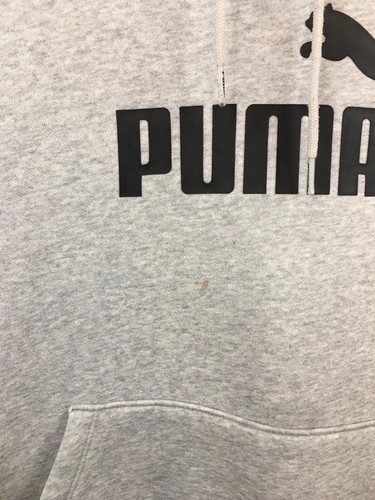 Women’s Puma Grey Pullover Hooded Hoodie Sweater Large L Size 14 - Picture 9 of 12