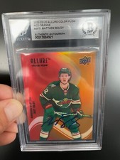 Matt Boldy Beckett Authentic Auto - 22-23 UD Allure Color Flow Red Orange