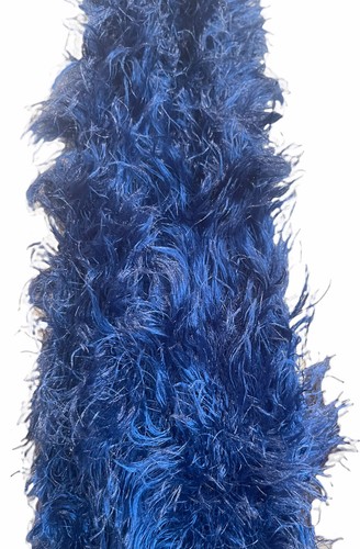 DENNIS BASSO BOUTIQUE Boa Scarf Denim Blue Faux Fur Tubular Made In Italy NWT - Picture 2 of 5