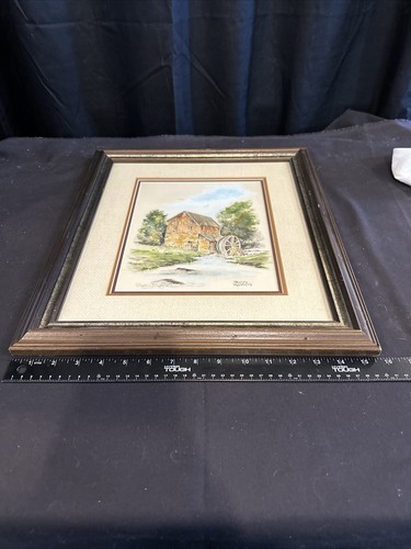 SHERRY MASTERS Virginia Mill Landscape Original Mixed Media Signed & Framed Z412 - Picture 5 of 6