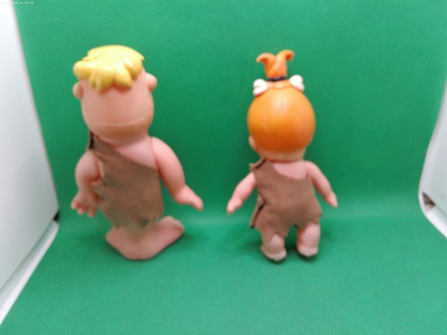 Flintstones Barney Rubble Pebbles 1970 doll plastic lot 2 Hanna Barbera - Picture 5 of 7