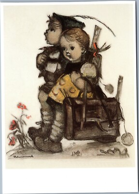 postcard School Chums - Hummel Nr. 62.1194 with museum stamp