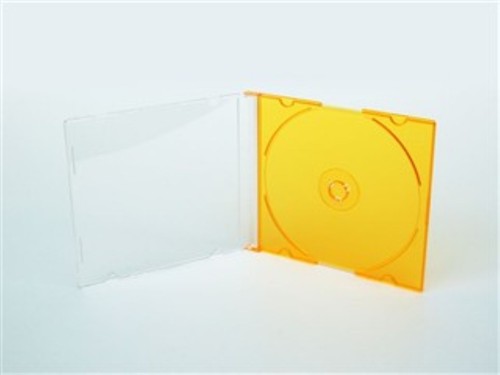 50 Single CD Jewel Case 5.2mm Spine Slim Orange Tray New Empty Replacement Cover - Picture 3 of 5