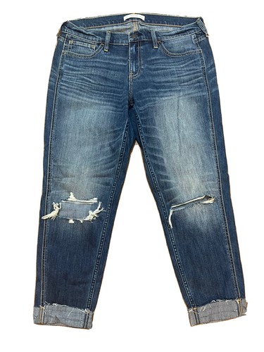 Abercrombie Jeans Womens Size 8 / 29W Distressed Knee EXCELLENT - Picture 2 of 9