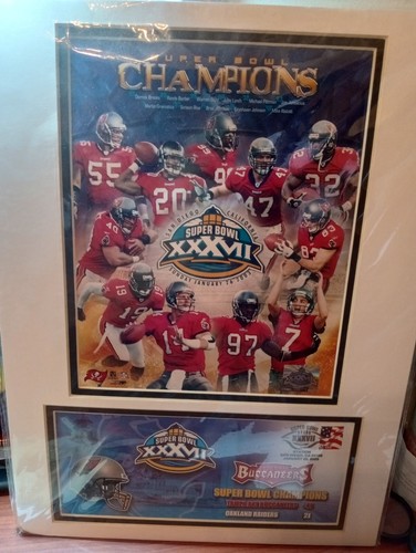 Tampa Bay Buccaneers 2003 Superbowl XXXVII Sealed/Matted Art Piece - Picture 1 of 5