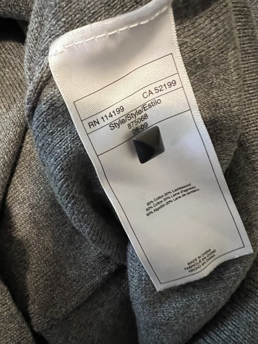 $108 NWT QUIKSILVER L KNIT TOP BREATHLESS GRAY LOW VNECK LONG DESIGNER SHIRT NEW - Picture 5 of 5