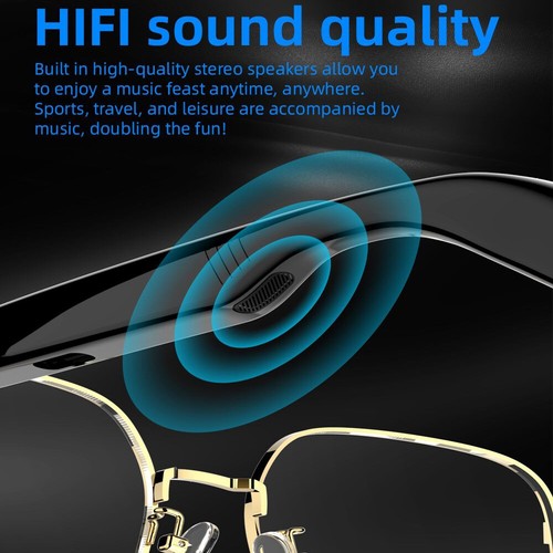 Smart Glasses Bluetooth 5.4 Wireless Earphone Touch Control Headset Headphone - Picture 8 of 21