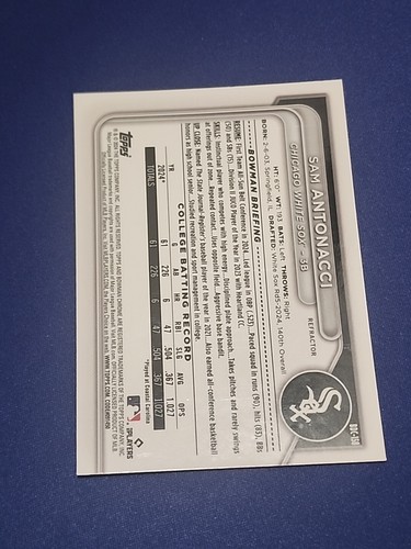 2024 Bowman Draft Chrome Refractor- #BD-59 Sam Antonacci 1st - Toronto Blue Jays - Picture 2 of 2