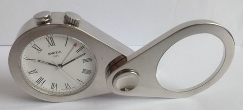 Wecker Uhr Bijou Swiza „Loupe“ Messing Ring, Ärmel Reise -herstellung Schweiz - Bild 3 von 4