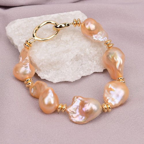 Freshwater Cultured Pink Keshi Baroque Pearl Necklace Bracelet Earrings Sets - Picture 13 of 25