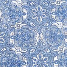 Metallic Silver  Blue on Pale White, "Luminous Lace", Cotton BTHY or BTY