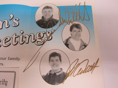 RARA Tarjeta de Navidad de la Familia Andretti FIRMADA AUTOMÁTICAMENTE Mario John Michael ¡con Certificado de Autenticidad!¡! - Imagen 2 de 2