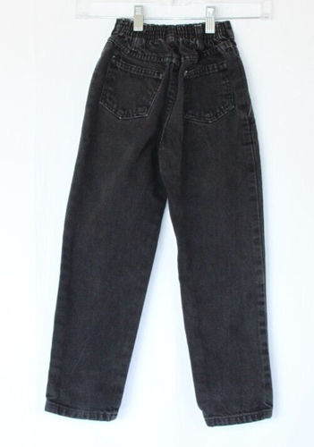 VTG HIGH SIERRA GIRLS CLASSIC BLACK DENIM JEANS SZ 6x REG 90s ELASTIC WAIST BACK - Picture 10 of 15