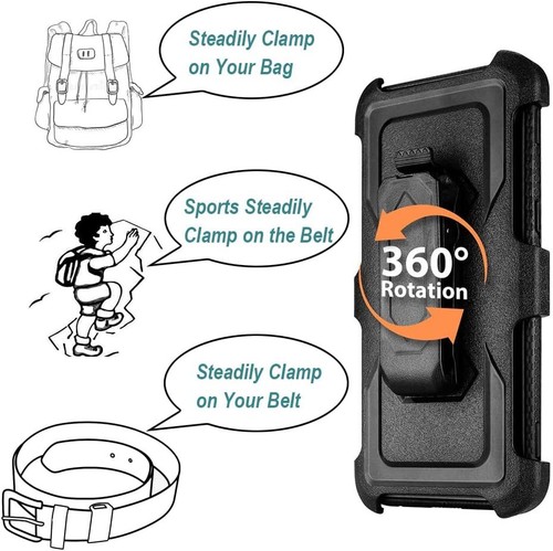 Rugged Holster ShockProof Case Swivel Belt Clip Kickstand Cover Screen Protector - Picture 38 of 159