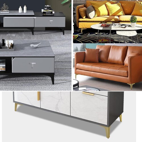 Metal Sofa Legs Furniture Replacement Leg Golden Sofa Feet Heavy Duty Triangl... - Picture 7 of 7