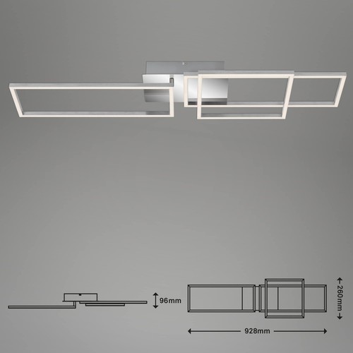 Briloner Frame Lámpara de Techo LED: Flexible Regulable Aluminio/Cromo 92,8x26cm - Imagen 7 de 7