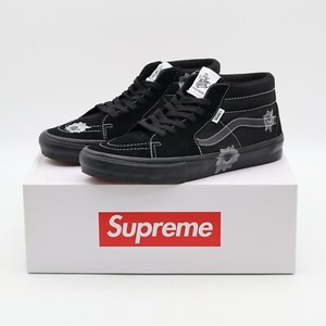 Supreme × Vans Skate Grosso Mid BLACK Supreme Vans Skate Grosso Mid Monogram S Logo Black Shoe