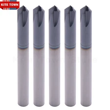 5Pcs 3/16" 4 Flute 90 Degree Carbide Chamfer Mills - Single End - AlTiN Coated