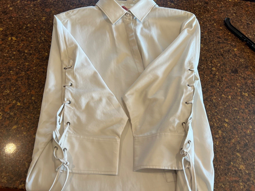 Max Mara Bone Ivory Cocoon Shape Dress Lace Up Sleeves EUC Medium? - Picture 17 of 17