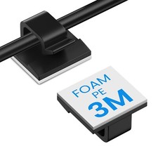 30 Pcs Small Black Adhesive Cable Clips for Cord Management Under Desk Nightstan