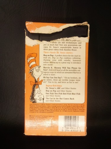 Dr. Seuss Hop on Pop 1994 VHS Plus 2 More Seuss Stories Beginner Book Video - Picture 2 of 7