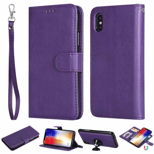 Magnetic Removable Leather Wallet Flip Case Cover For iPhone 11 6s 7 8 XR XS Max - Picture 10 of 45