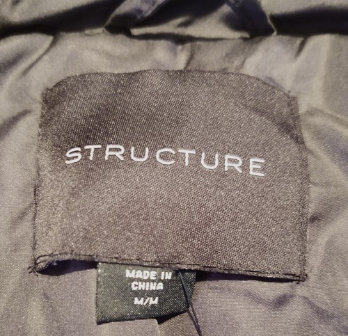 New Vtg Structure Windbreaker Jacket Black Sz M Y2K 80's New Old Stock - Picture 4 of 9