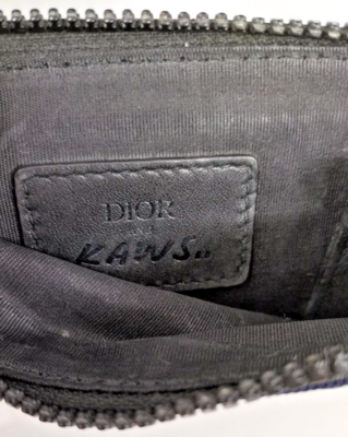 Dior x Kaws Zipped Card and Coin Holder Purse Pink Logo Nylon