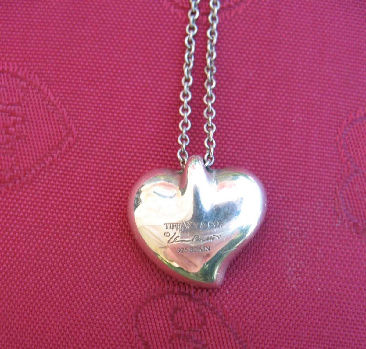 Tiffany Elsa Peretti Sterling Silver Sculpted Concave Heart