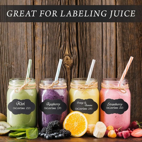 Chalkboard Labels 200 Premium Reusable Stickers, Pantry and Storage Jars. 2pens - Picture 16 of 24