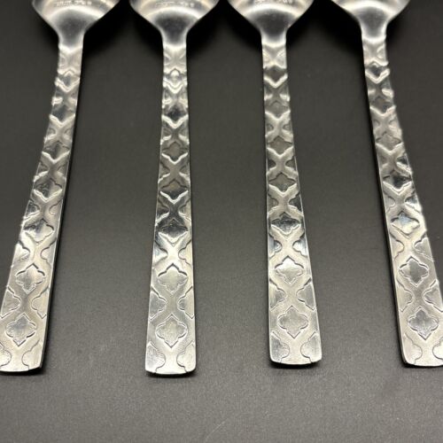 4- Cambridge Stainless Dinner Spoon Satin/Gloss Handle Flatware - Picture 5 of 10