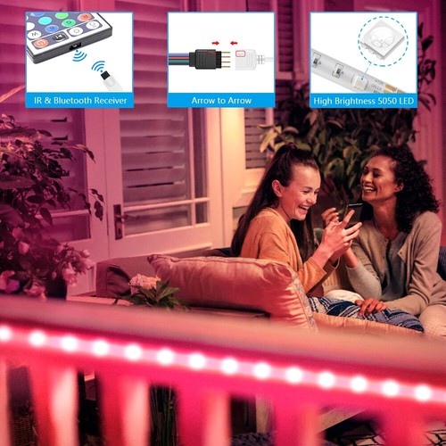 Bande Ruban Led Rgb 5050 Lumière 12v Guirlande Strip Light Souple 5m 20m Noël ✅✅ - Photo 10/21