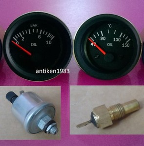 5pc El Gauges 52mm Oil Pressure Temp Oil Temp Fuel Gauge Volt-Chrome